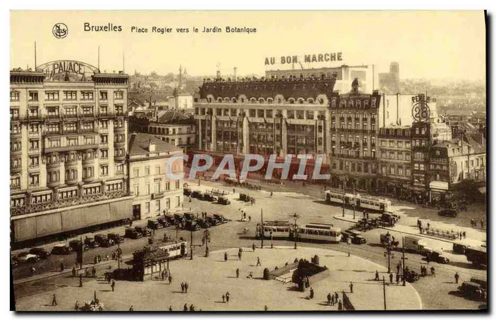 Brüssel - Place Rogier in Richtung Botanischer Garten — Verlag Z. Thill, Seriennummer nicht sichtbar - Vorderseite