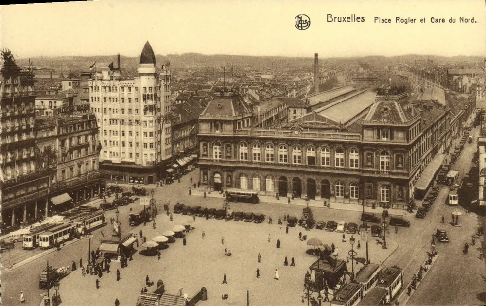 Brüssel - Place Roglier und Bahnhof Nord — Verlag JELS, Seriennummer nicht sichtbar - Vorderseite
