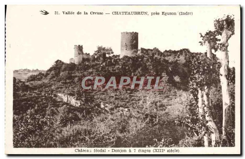 Festungsburg mit 7 Etagen — Châteaubrun, nahe Eguzon (Indre) — Tal der Creuse - Vorderseite