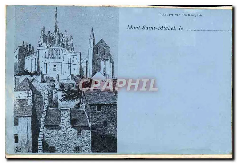 Mont Saint-Michel — Die Abtei von den Mauern aus gesehen — Nr. 72 - Vorderseite