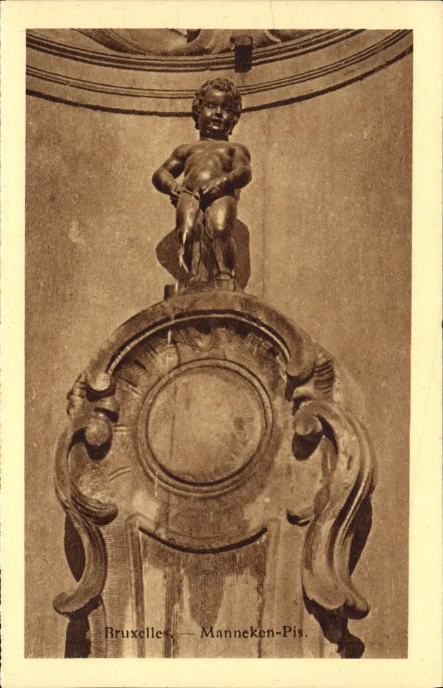 Manneken-Pis — Bruxelas — editor desconhecido, número de série não visível - Frente