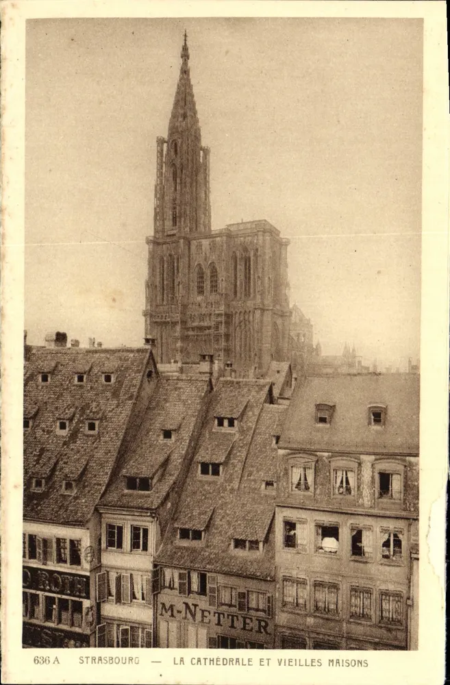 Strasbourg — Die Kathedrale und alte Häuser — M. Netter - Vorderseite