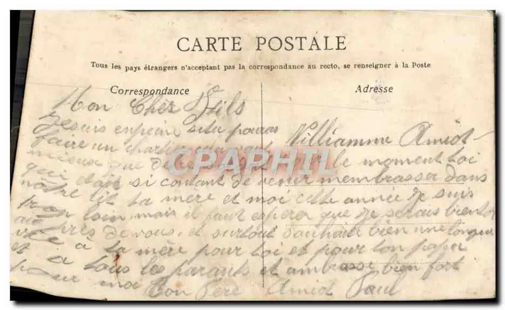 Flores bordadas — Boas Vontades — Carta postal - Verso