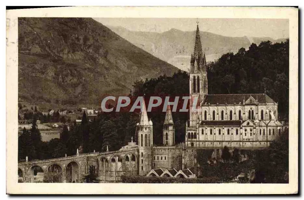 Basílica e o Pic du Jer — Lourdes — Edição P. Donnet, n°4 - Frente