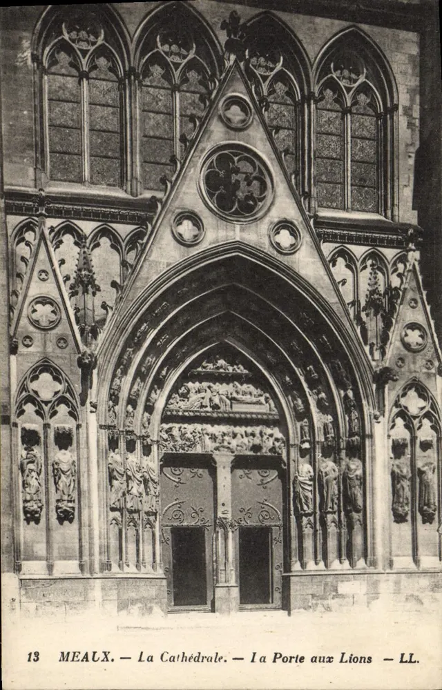 Meaux — Die Kathedrale — Die Löwentüre — LL. n°13 - Vorderseite
