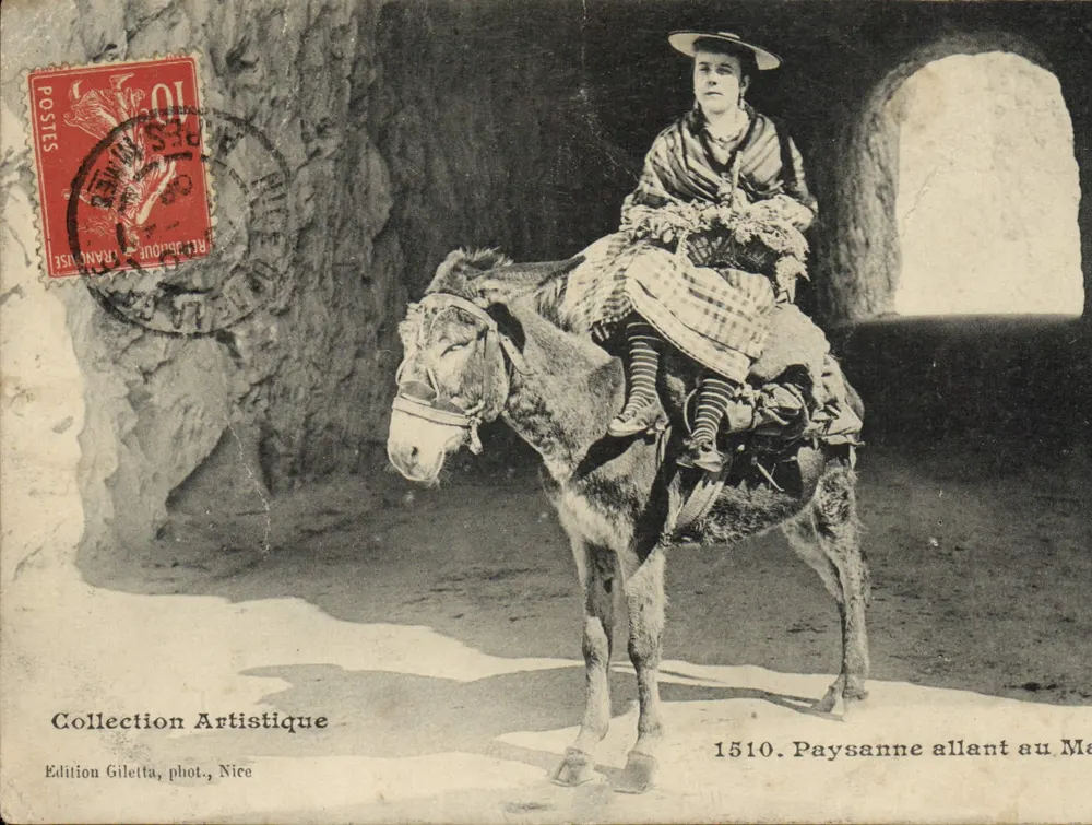 Boerenvrouw op weg naar de Markt — Artistieke collectie — Uitgave Giletta, fot., Nizza - Voorkant