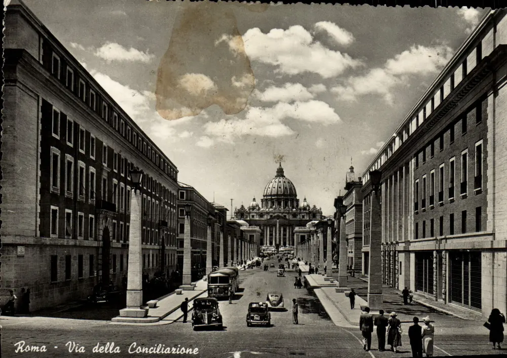 Roma - Via della Conciliazione — vista para a basílica de São Pedro — Vera Fotografia - Frente