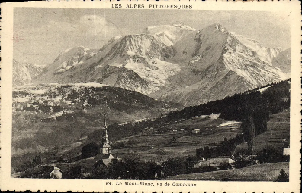 O Mont-Blanc visto de Combloux — As Alpes Pittorescas — série 84 - Frente