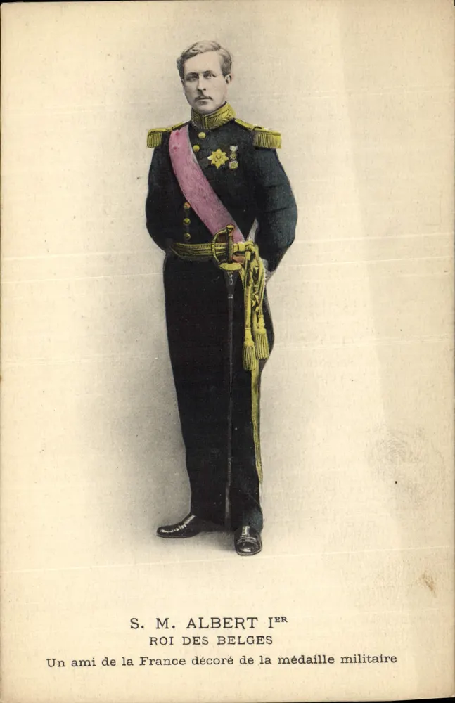Seine Majestät Albert I. — König der Belgier — mit militärischer Medaille ausgezeichnet - Vorderseite