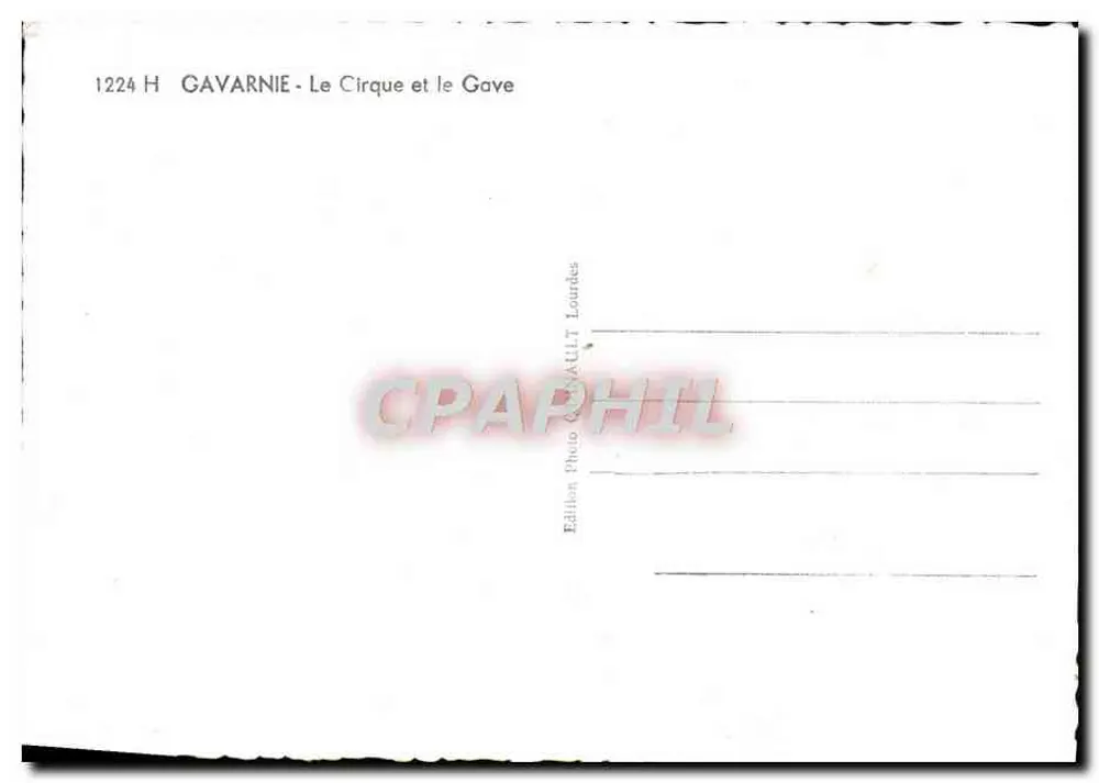 Gavarnie — O Circo e o Gave — Edição Foto GAVANULT Lourdes - Verso