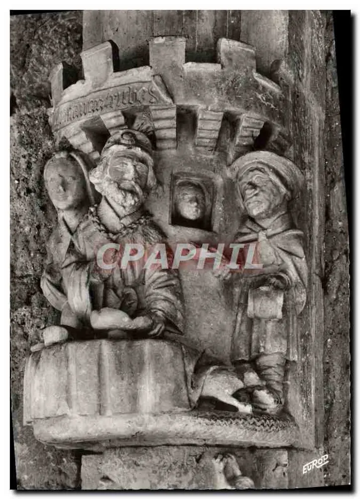 Cadouin (Dordogne) — Geschnitzte Säule in einer Turm, die das Gleichnis vom Reichen darstellend — Édition de l'Europe, Pierron, Sarlat - Vorderseite
