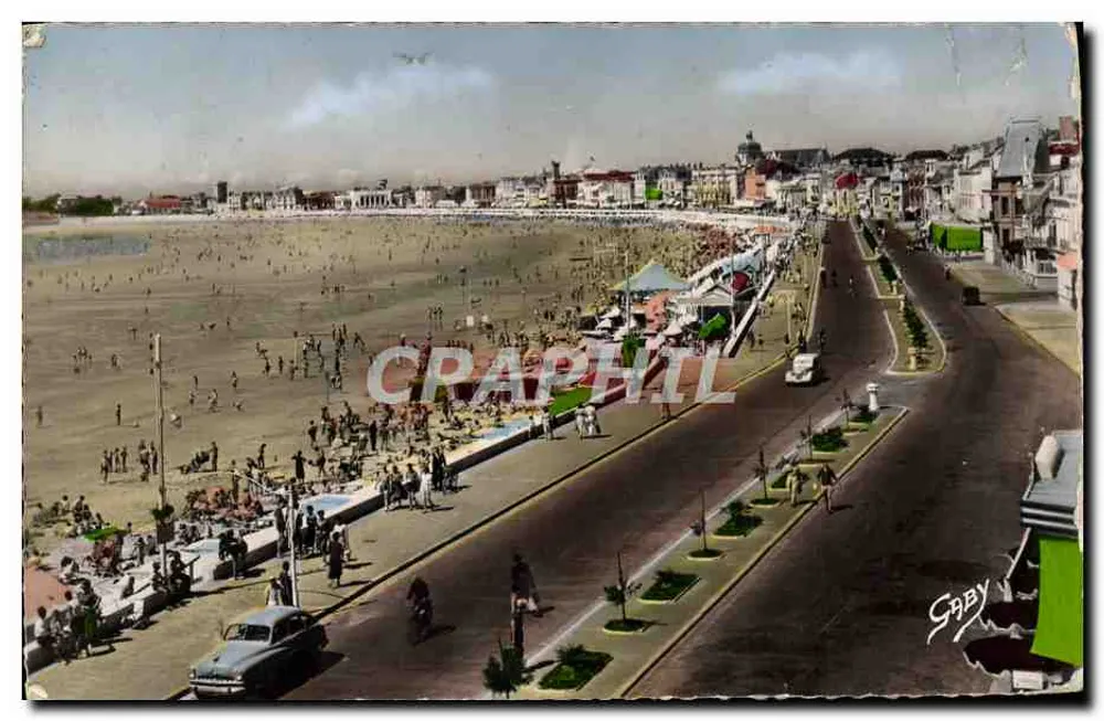 Les Sables-d'Olonne — A praia e o dique — Edições Gaby - Frente