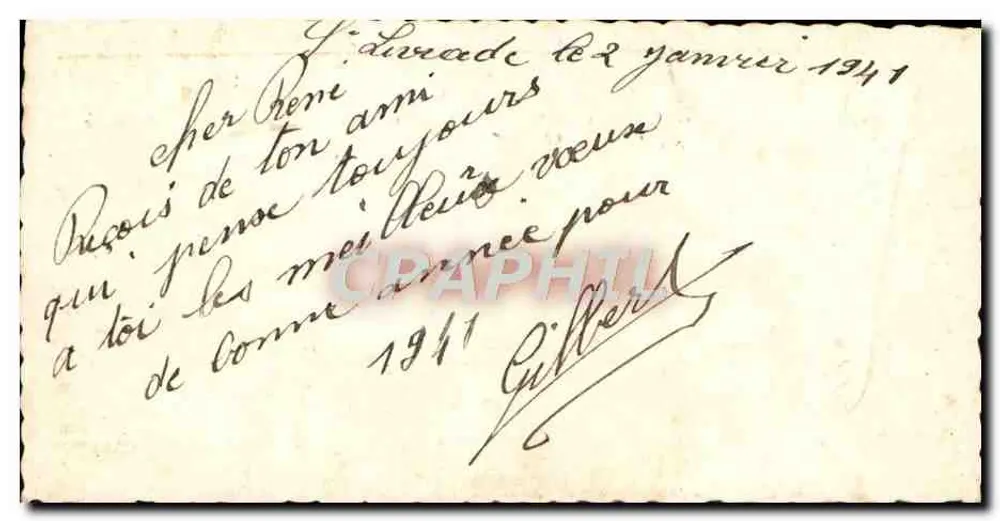 Dois crianças com carrinho de flores — Boa Ano — Carta postal - Verso