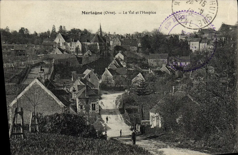 Mortagne (Orne) — A Vista e o Asilo — Coleção Lachèze, Número 102 - Frente