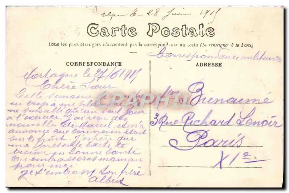 Mortagne (Orne) — A Vista e o Asilo — Coleção Lachèze, Número 102 - Verso