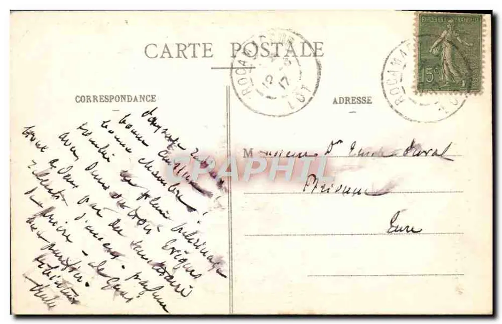 Rocamadour — Allgemeiner Blick und die Schluchten des Alzou — Verlag: Pugnat de Paris, n° 200 - Rückseite