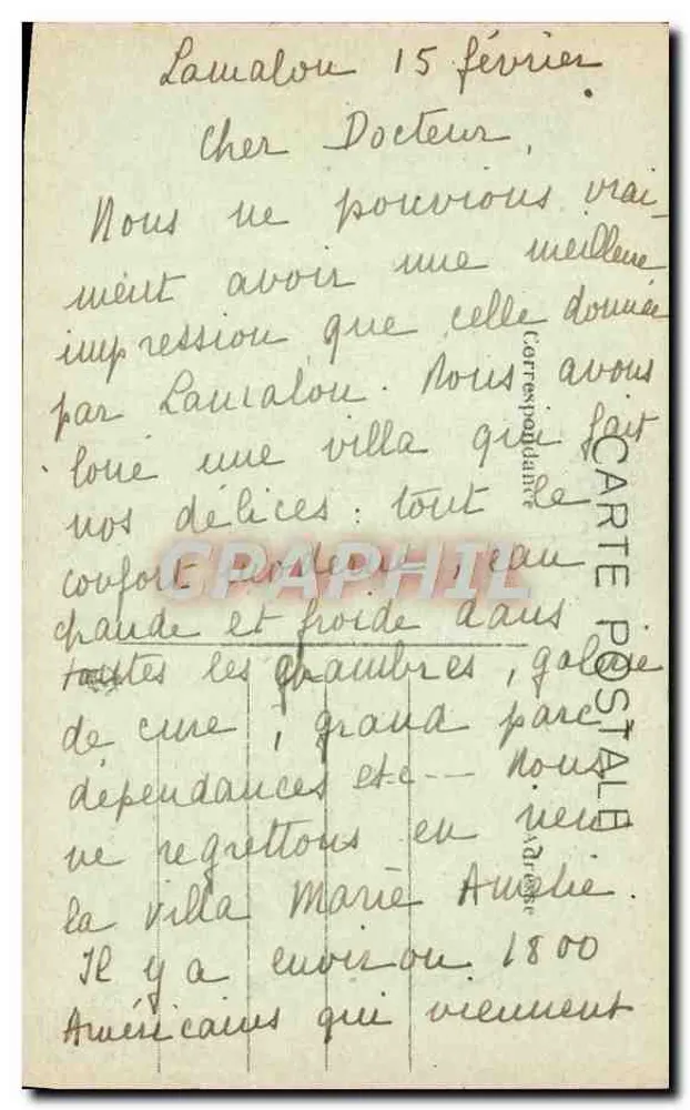 LAMALOU-le-HAUT (Hérault) — Fonte do Petit Vichy — Edição Marius Pons, Béziers - Verso