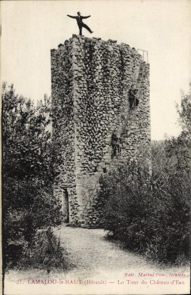 LAMALOU-le-HAUT (Hérault) — Der Rundgang um das Château-d'Eau - Vorderseite