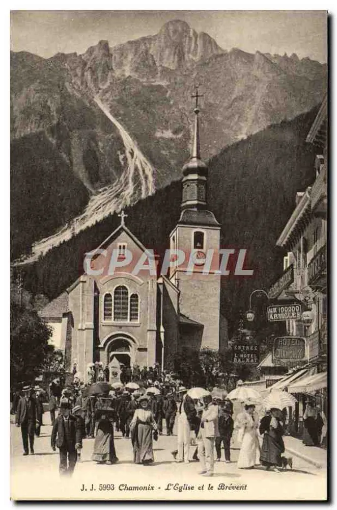 Chamonix - A Igreja e o Brévent — J. J. 5993 - Frente