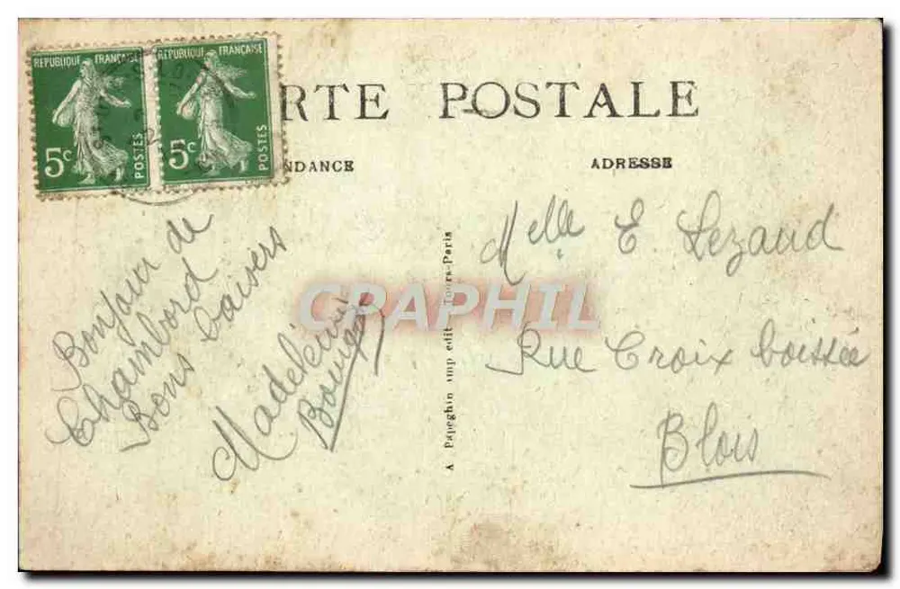Chambord — Gala-Kutsche des Grafen von Chambord — A.P. n°26 - Rückseite