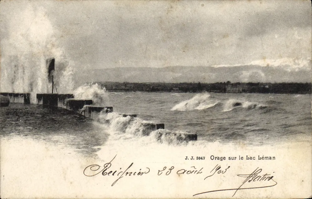Tempestade no lago Léman — J.J. 8043 — Jallien Frères, Ganave - Frente