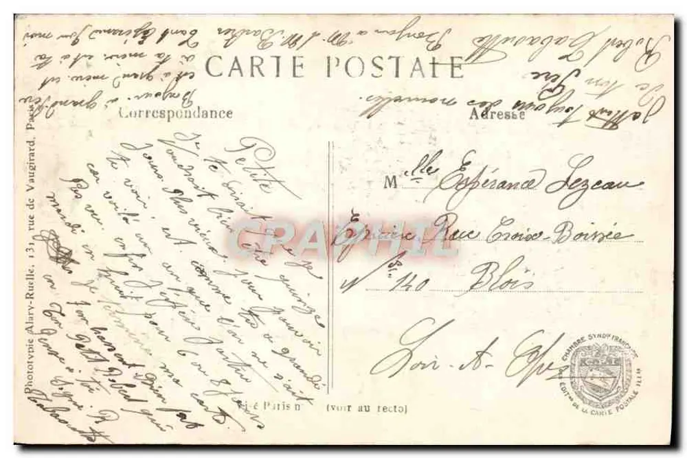 Eingang in einen Graben im Wald der Argonne — Der Krieg 1914-15 — L. C. H. Paris n°251 - Rückseite