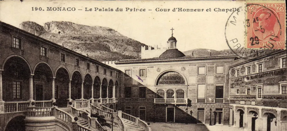 Monaco — Schloss des Prinzen — Ehrenhof und Kapelle — Verlag Reston et Monier, Nr. 190 - Vorderseite