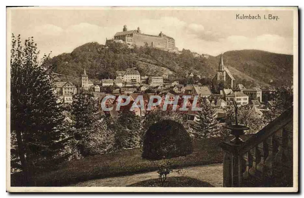 Kulmbach i. Bay. — Vista panorâmica do castelo na colina — Stengel & Cie, Dresden - Frente