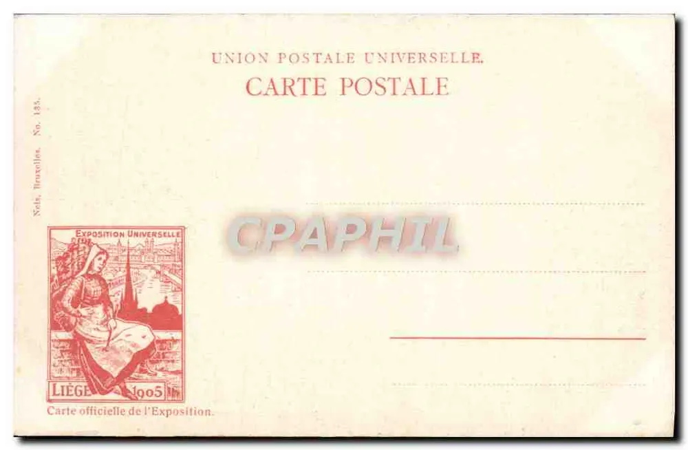Zivile Garde bei der Empfang des Königs — Weltausstellung Liège 1905 — Nels, Brüssel, Nr. 135 - Rückseite