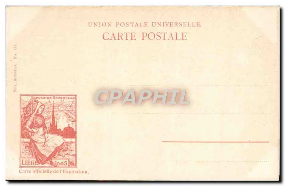 Weltausstellung von Liège 1905 — Oberbayern — Offizielle Ansichtskarte - Rückseite