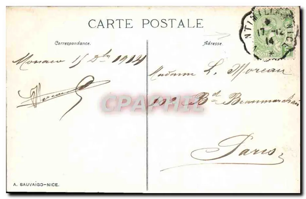 Monte Carlo. Das Casino und die Terrassen. ND. Phot. n°129 - Rückseite
