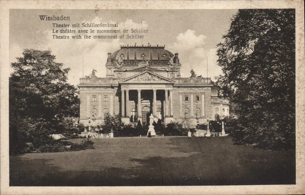 Wiesbaden — Teatro com o monumento de Schiller — n° 10 5515 - Frente