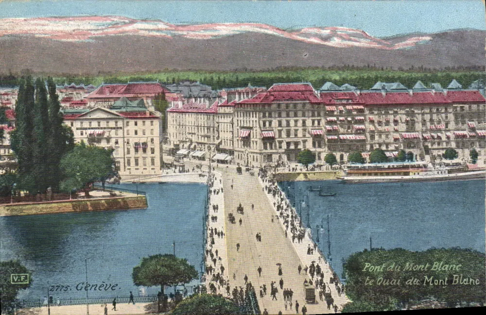 Brücke des Mont Blanc — Quai du Mont Blanc — V.F. Genf - Vorderseite