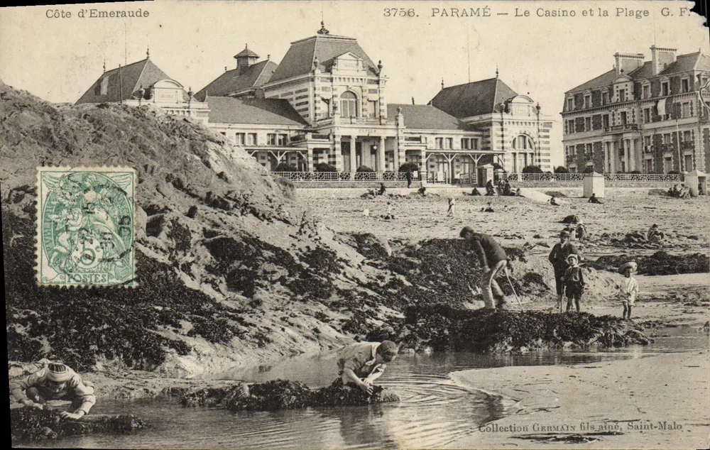 Paramé — O Casino e a Praia — G.F. — Coleção Germain filho mais velho, Saint-Malo - Frente