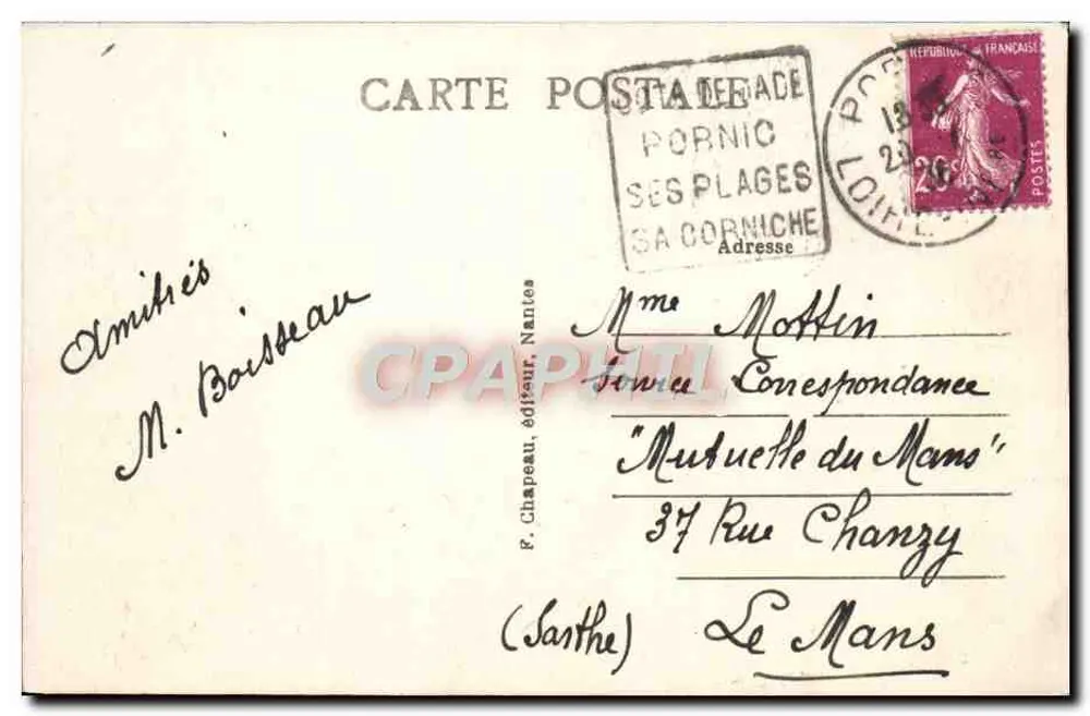 Pornic (Loire-Inf.) — A Gourmaton « Les Flots » und das Casino - Rückseite