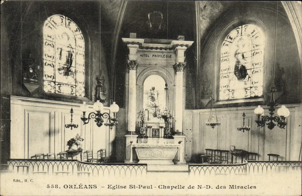 Orléans - Église St-Paul - Chapelle de N.-D. des Miracles — Edbl. H. C. n° 558 - Vorderseite