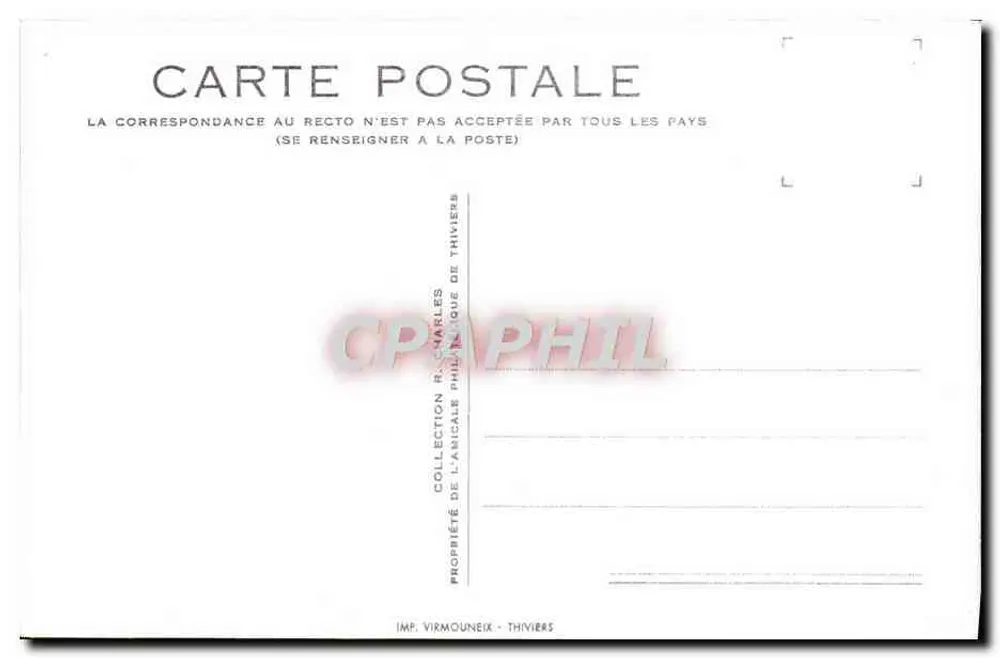 Thiviers — Schloss und allgemeine Ansicht — Imp. Virmouneix, Nr. 000300 - Rückseite