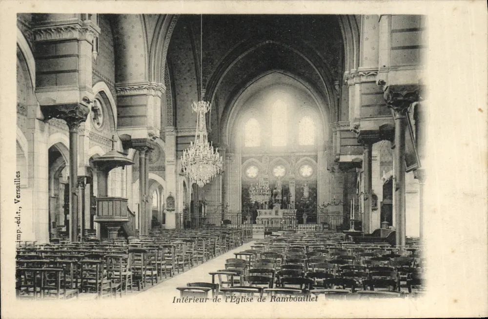 Interior da Igreja de Rambouillet — Imp. edit. Versailles, n° de série não visível - Frente