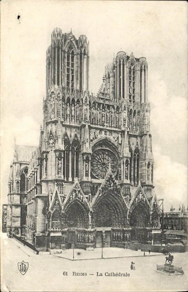 Reims — La Cathédrale — éditeur impr. sur la carte n°61 - Frente