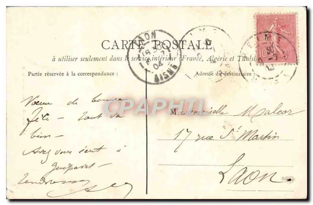 Reims — La Cathédrale — éditeur impr. sur la carte n°61 - Verso
