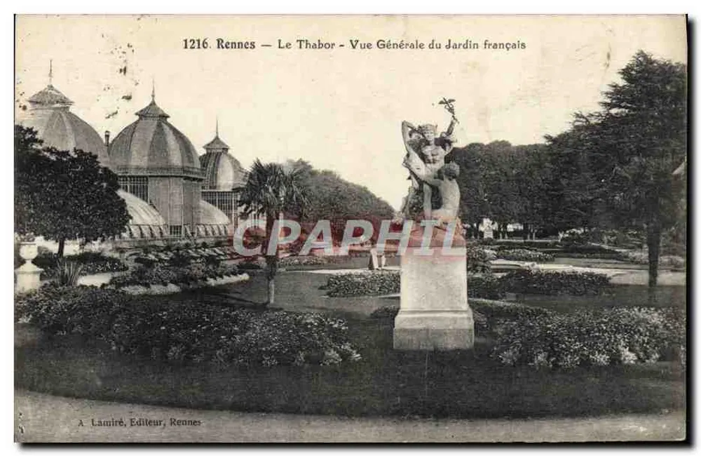Rennes — Le Thabor — Allgemeiner Blick auf den französischen Garten — A. Lamiré, Verleger, Rennes - Vorderseite