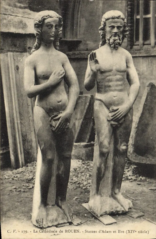Statuen Adams und Evas — Kathedrale von Rouen — C.V. 179 - Vorderseite
