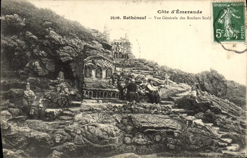 Côte d'Émeraude — Vista Geral dos Rochos Esculpidos — Coleção Geral Lie Saint-Malo - Frente