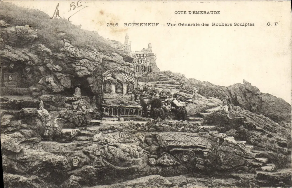 Rotheneuf — Allgemeiner Blick auf die geschnitzten Felsen — G.F. n°2516 - Vorderseite