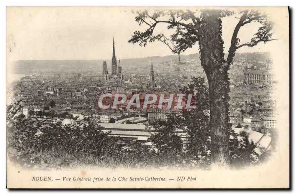 Rouen — Allgemeiner Blick von der Côte Sainte-Catherine — ND Phot - Vorderseite