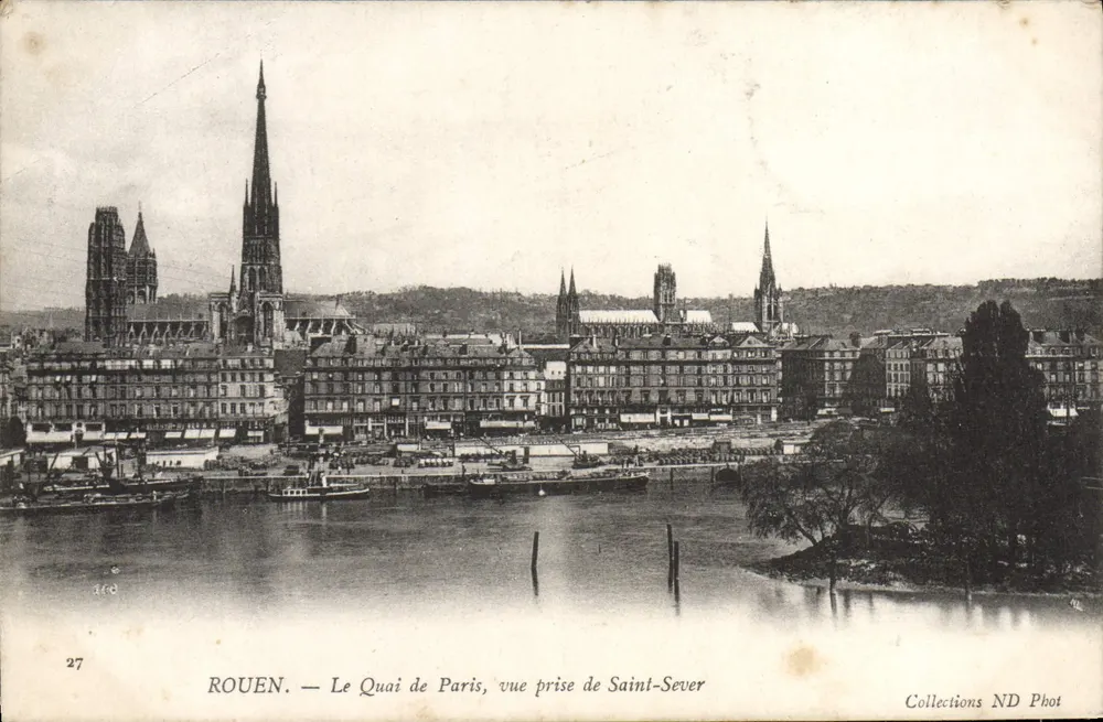 Rouen — Der Quai von Paris, Ansicht von Saint-Sever — Collections ND Phot, n°27 - Vorderseite