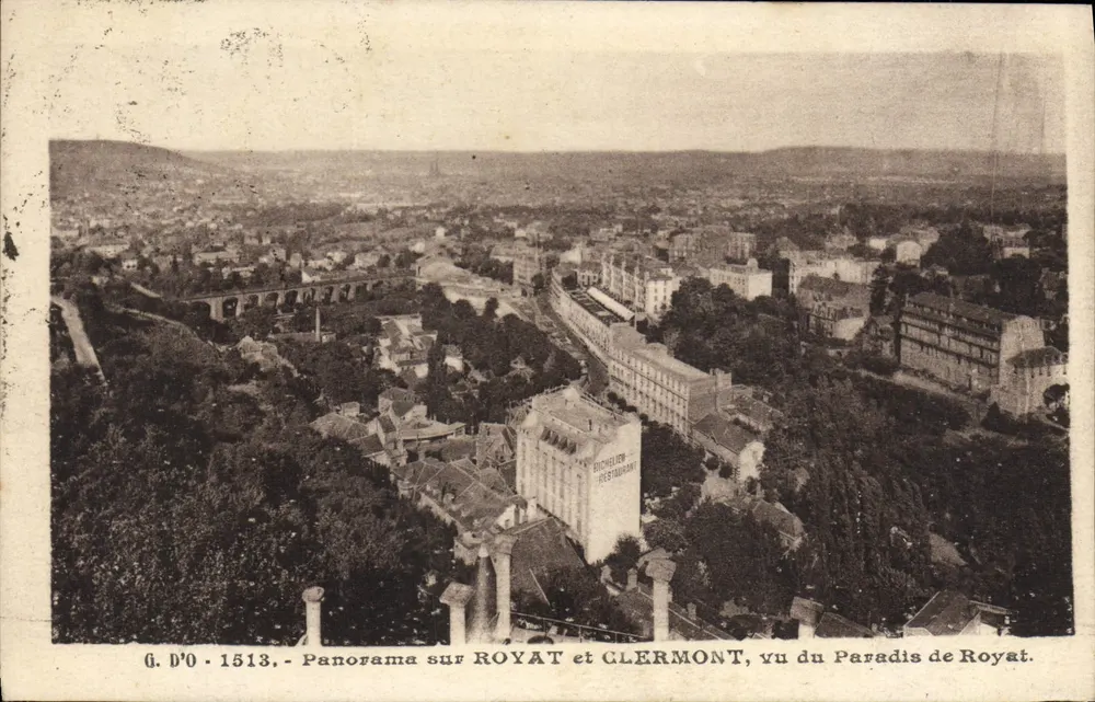 Panorama von Royat und Clermont, gesehen vom Paradis de Royat — G. D'O - 1513 - Vorderseite