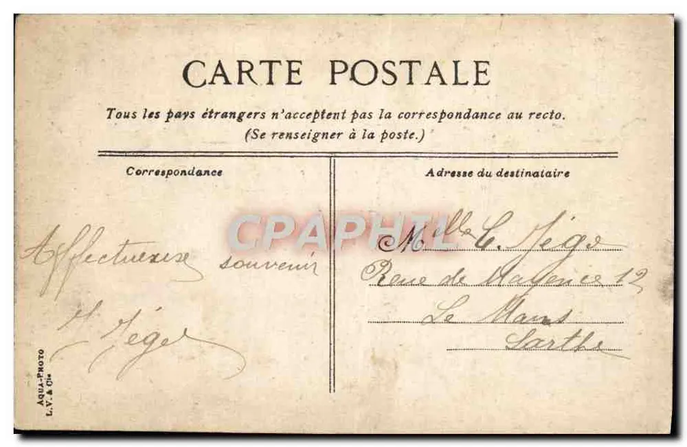 Berrines, Place au Palais d'Arve Bourbon — Verlag L.V. & Cie, Nr. 513 - Rückseite