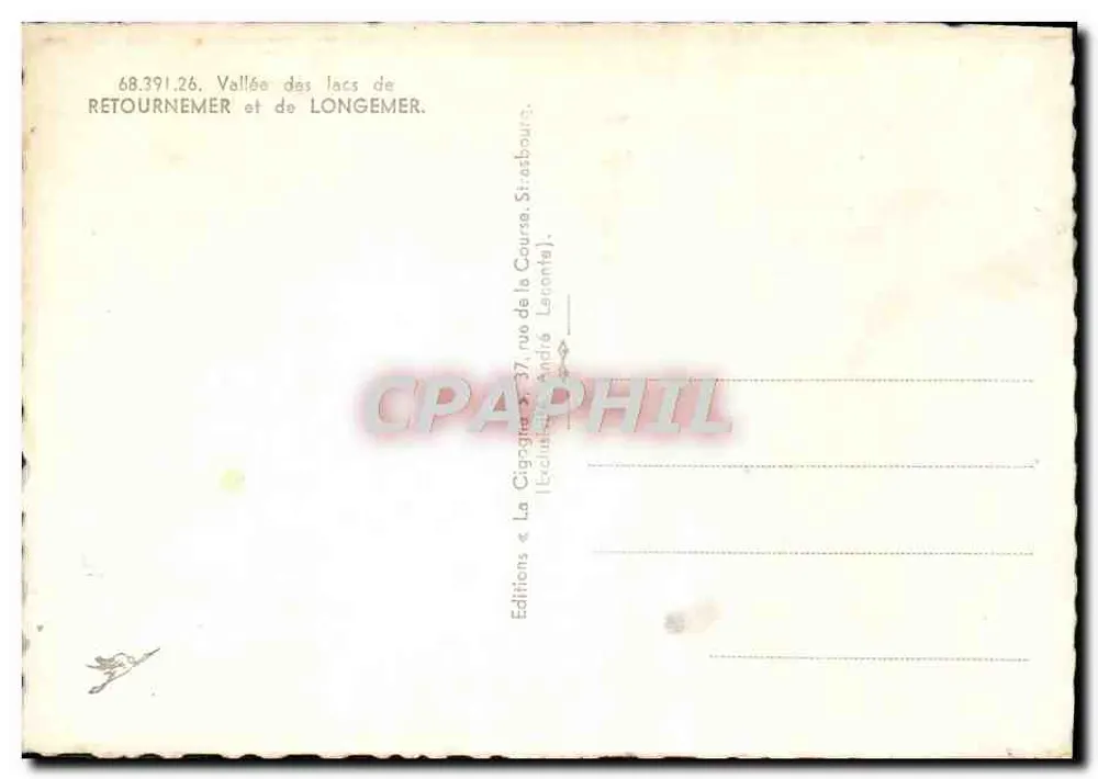 Vale dos lagos de Retournemer e de Longemer — Edições André Laconte, Strasbourg - Verso