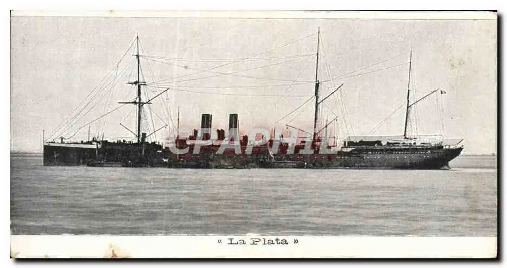 O navio de passageiros « La Plata » — editor CPAPRELL, número de série não visível - Frente